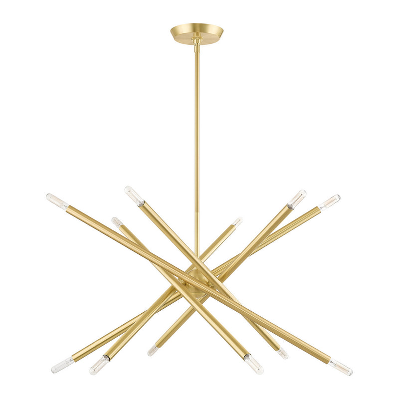 Livex Lighting 46776-12 12 Light Chandelier, Satin Brass
