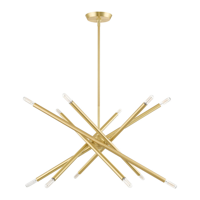 Livex Lighting 46776-12 12 Light Chandelier, Satin Brass