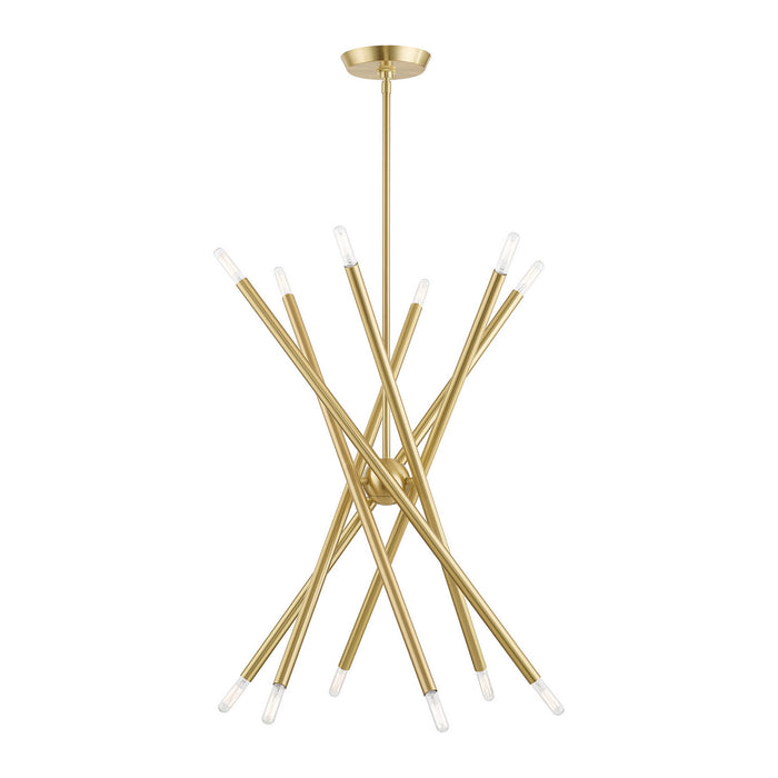 Livex Lighting 46776-12 12 Light Chandelier, Satin Brass