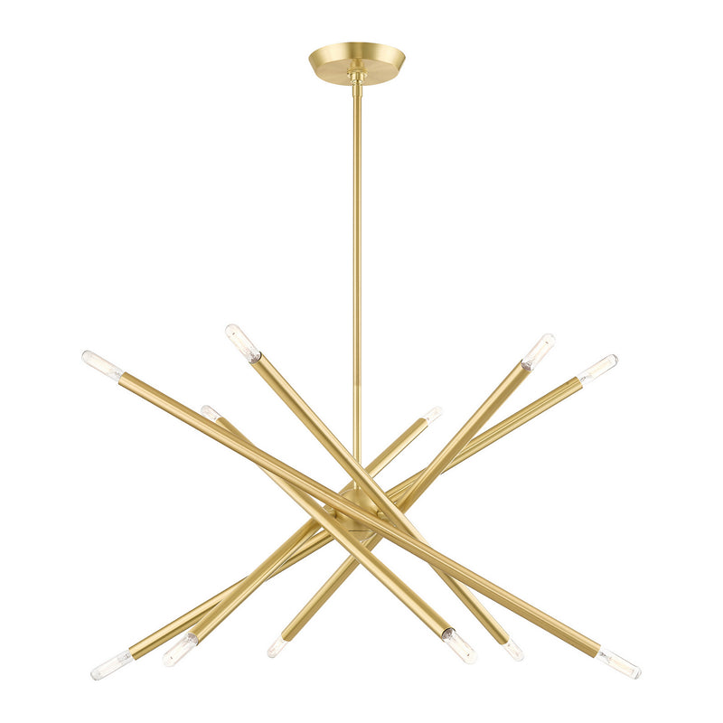 Livex Lighting 46776-12 12 Light Chandelier, Satin Brass