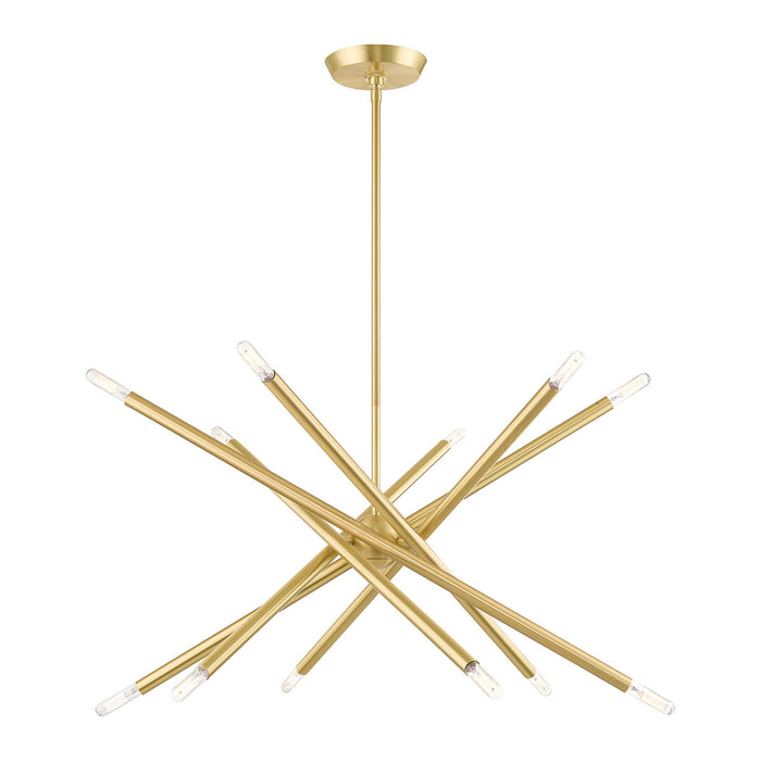 Livex Lighting 46776-12 12 Light Chandelier, Satin Brass
