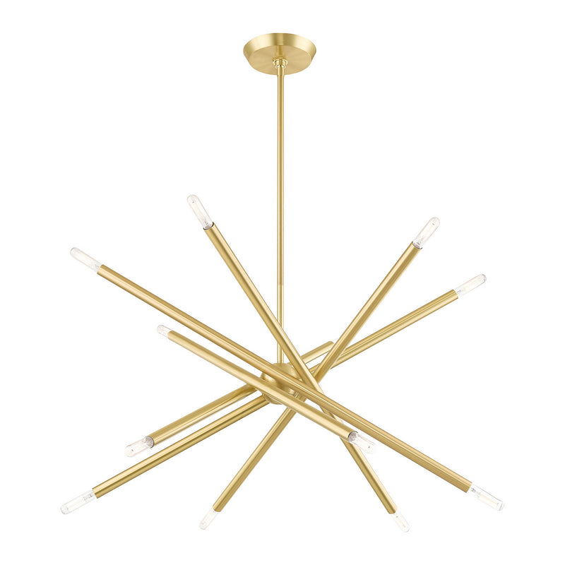Livex Lighting 46776-12 12 Light Chandelier, Satin Brass