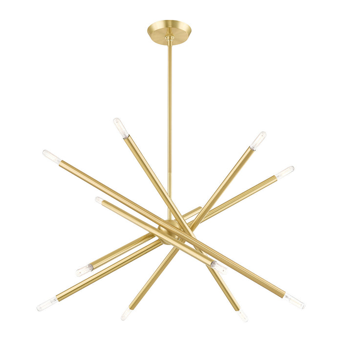 Livex Lighting 46776-12 12 Light Chandelier, Satin Brass