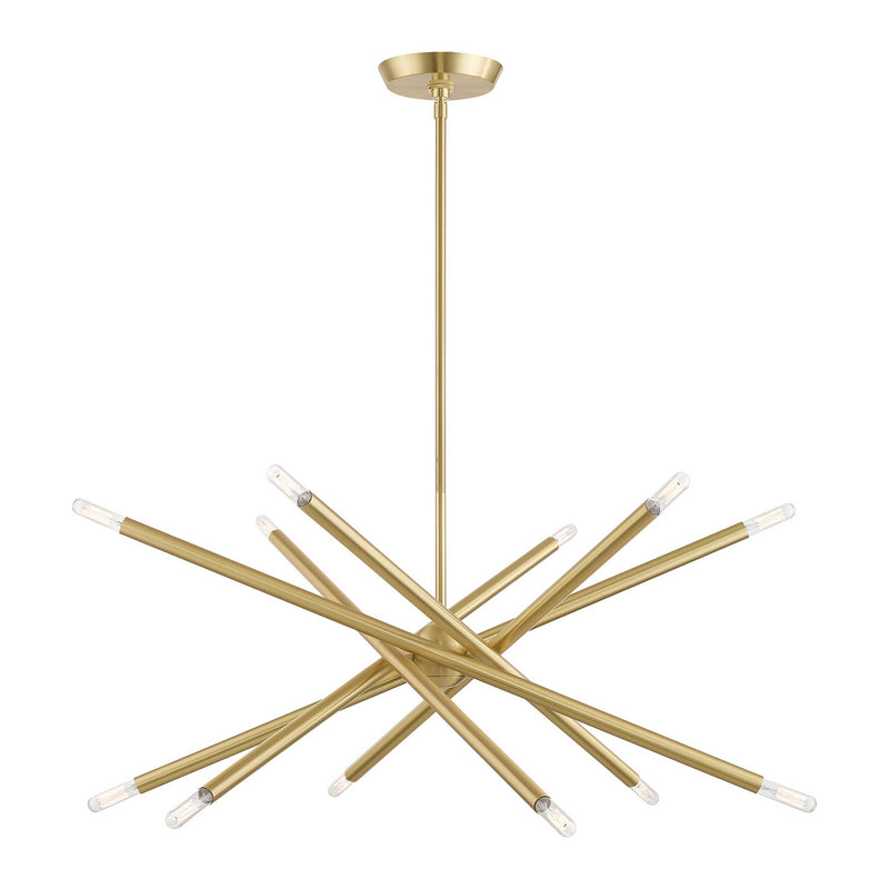 Livex Lighting 46776-12 12 Light Chandelier, Satin Brass