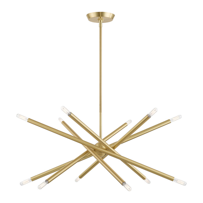 Livex Lighting 46776-12 12 Light Chandelier, Satin Brass