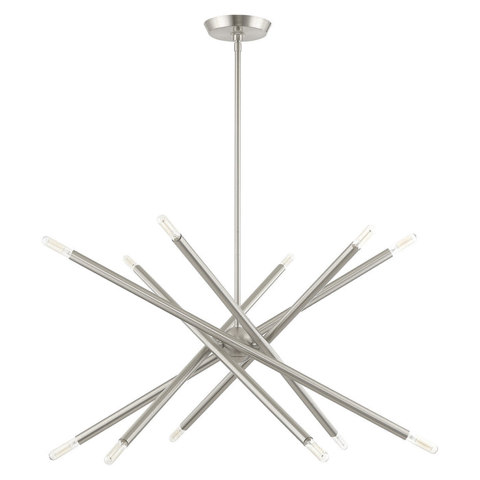 Livex Lighting 46776-91 12 Light Chandelier, Brushed Nickel