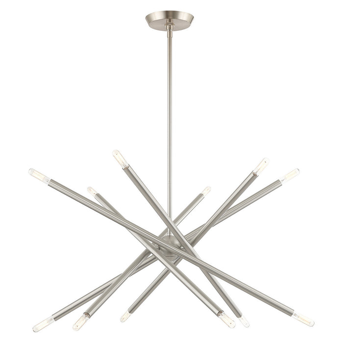 Livex Lighting 46776-91 12 Light Chandelier, Brushed Nickel
