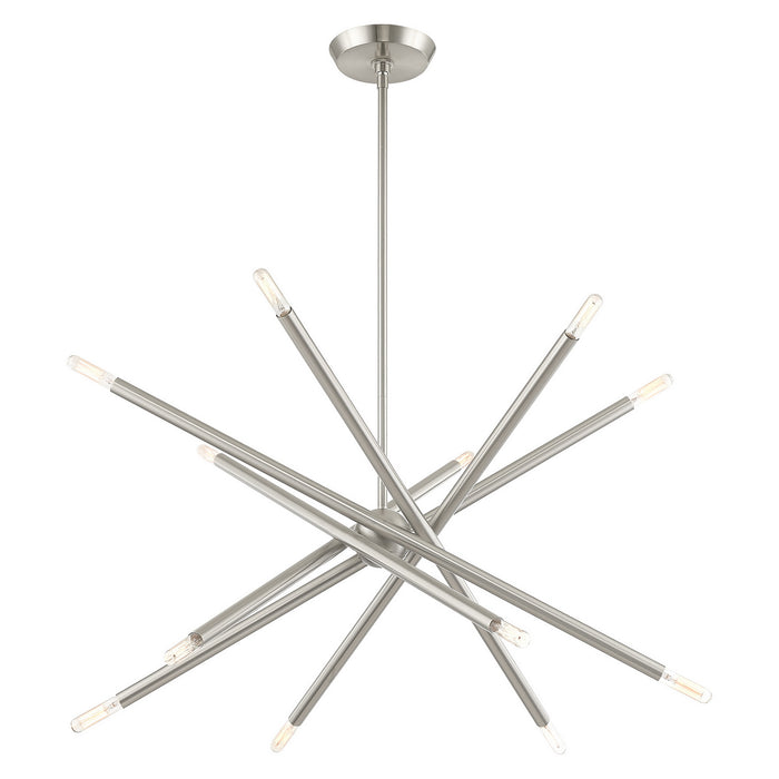 Livex Lighting 46776-91 12 Light Chandelier, Brushed Nickel