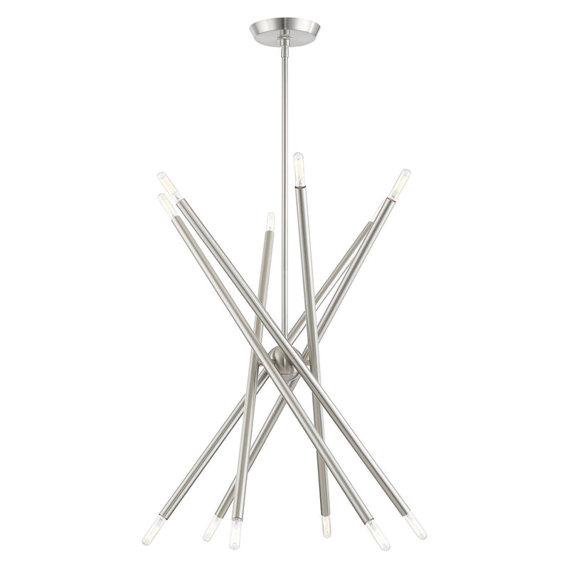 Livex Lighting 46776-91 12 Light Chandelier, Brushed Nickel