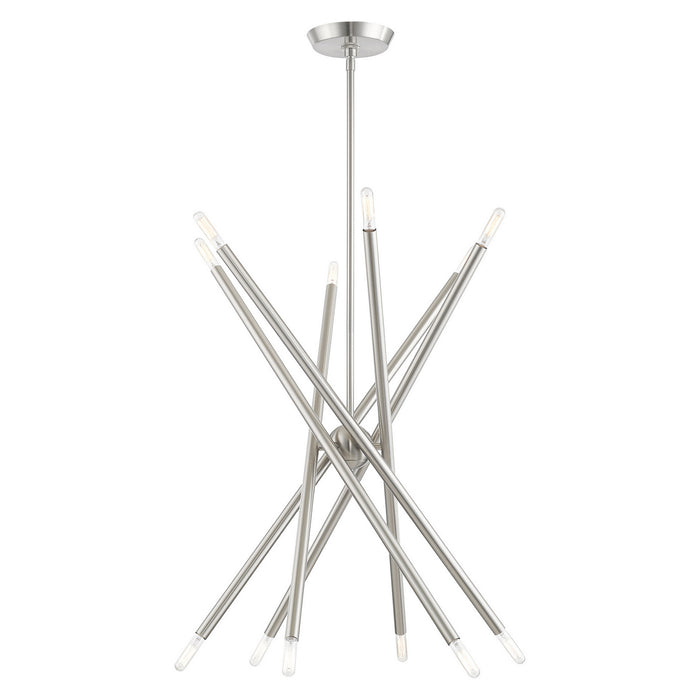 Livex Lighting 46776-91 12 Light Chandelier, Brushed Nickel