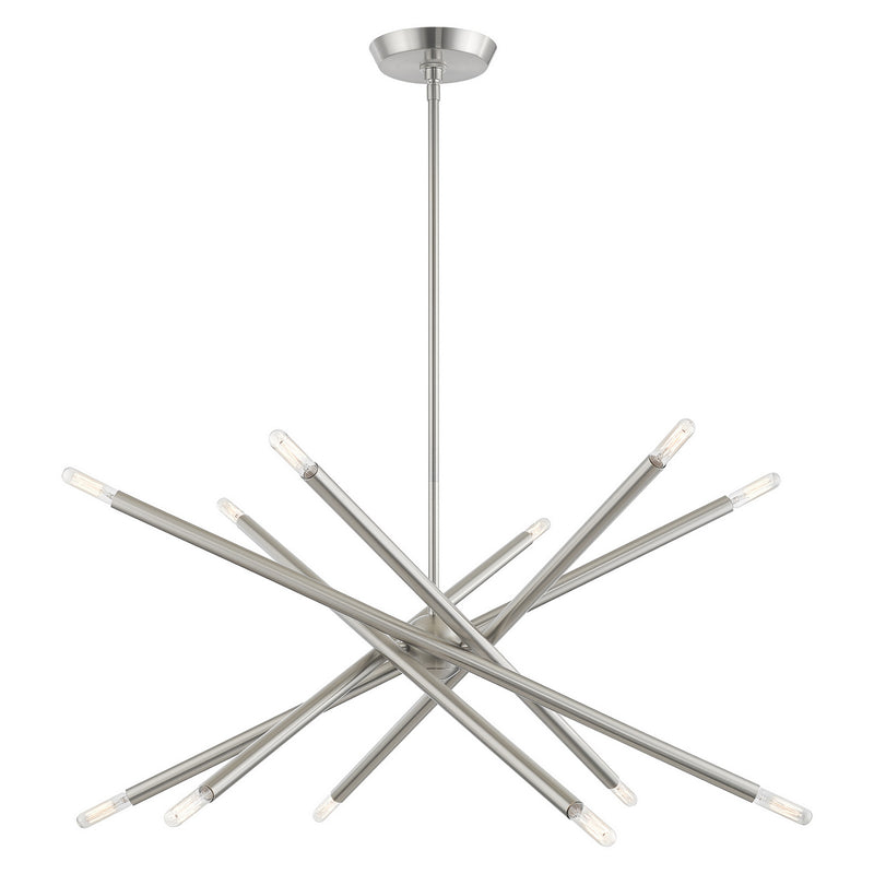 Livex Lighting 46776-91 12 Light Chandelier, Brushed Nickel