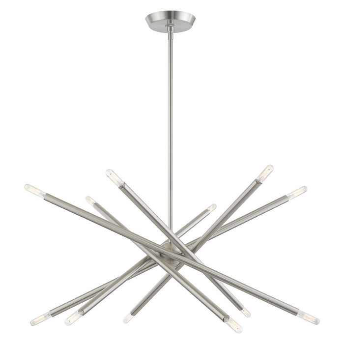 Livex Lighting 46776-91 12 Light Chandelier, Brushed Nickel