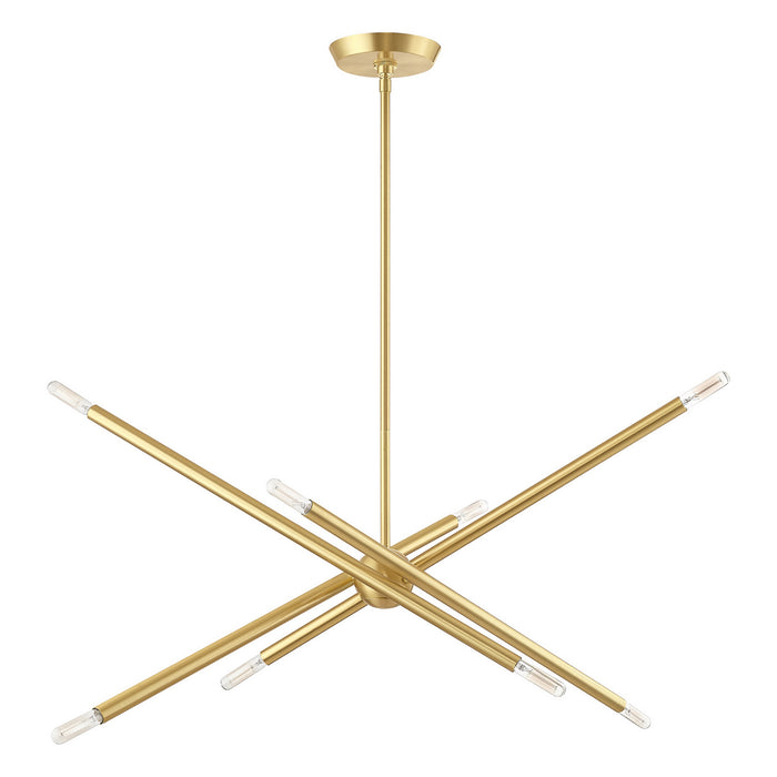 Livex Lighting 46778-12 Eight Light Chandelier, Satin Brass