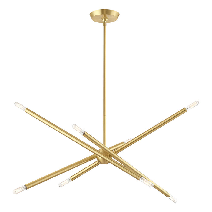 Livex Lighting 46778-12 Eight Light Chandelier, Satin Brass