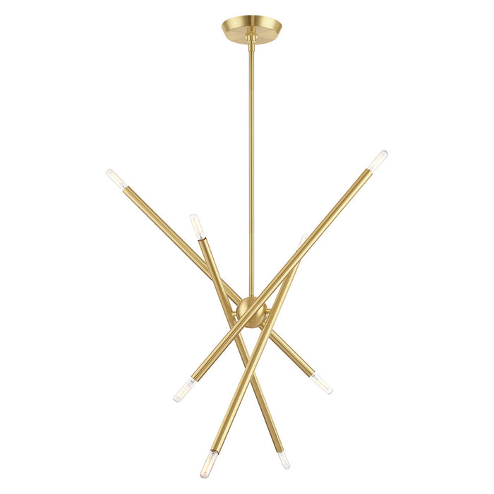 Livex Lighting 46778-12 Eight Light Chandelier, Satin Brass