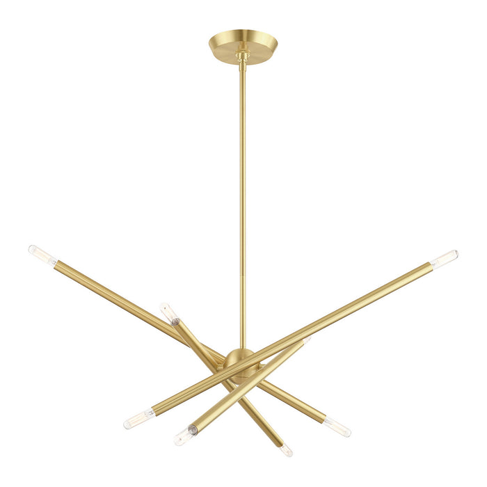 Livex Lighting 46778-12 Eight Light Chandelier, Satin Brass
