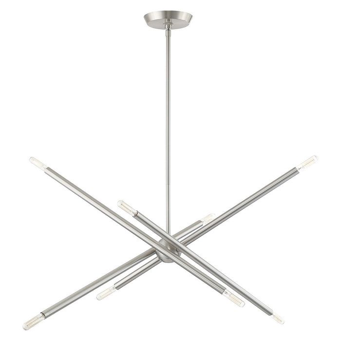 Livex Lighting 46778-91 Eight Light Chandelier, Brushed Nickel