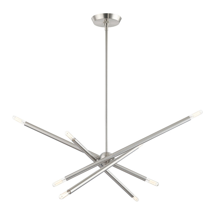 Livex Lighting 46778-91 Eight Light Chandelier, Brushed Nickel