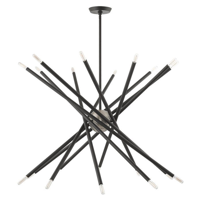 Livex Lighting 46779-76 20 Light Chandelier, Scandinavian Gray w/ Brushed Nickels