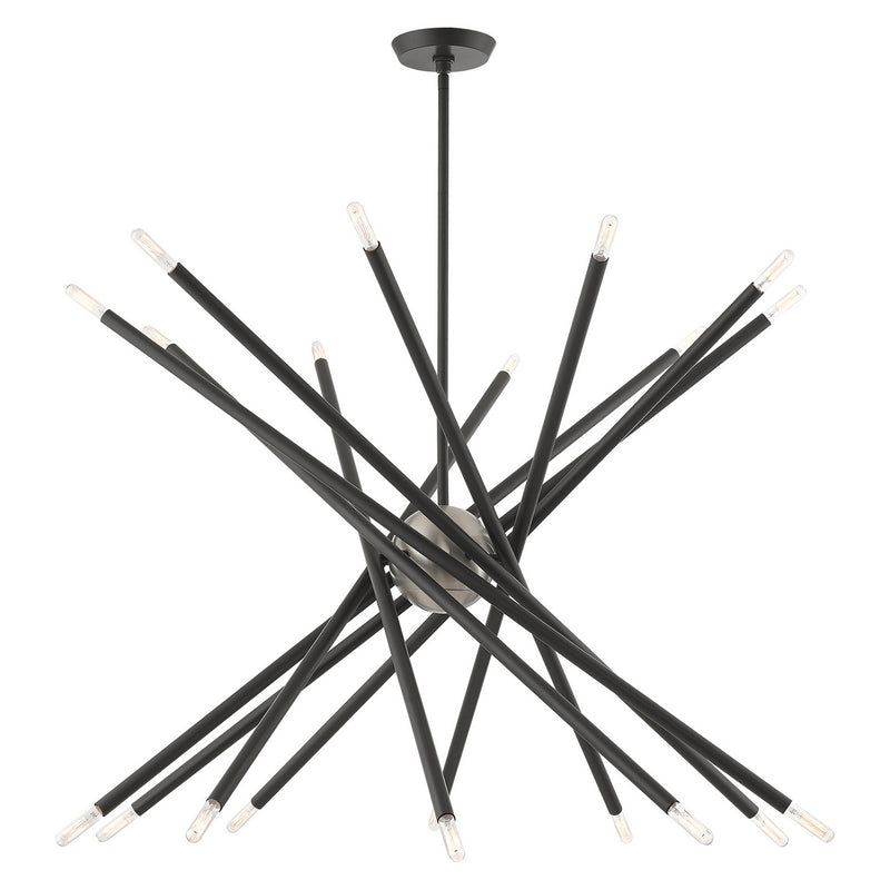 Livex Lighting 46779-76 20 Light Chandelier, Scandinavian Gray w/ Brushed Nickels