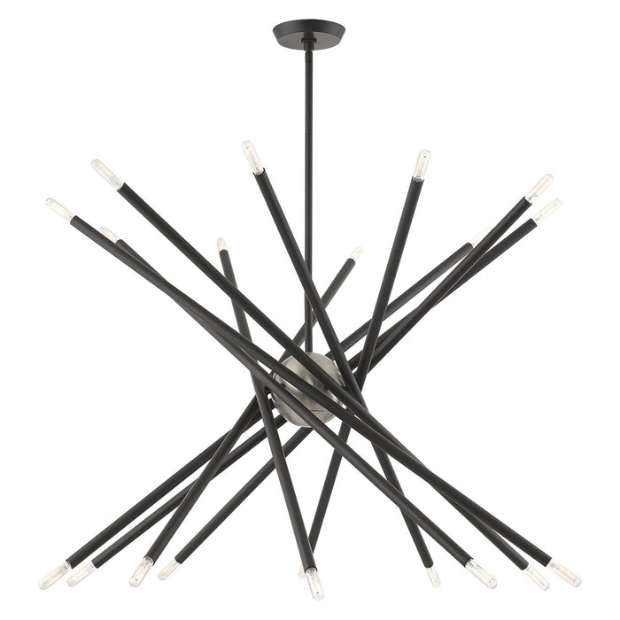 Livex Lighting 46779-76 20 Light Chandelier, Scandinavian Gray w/ Brushed Nickels