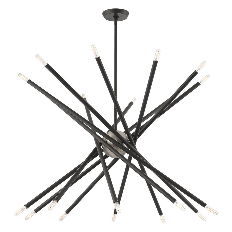Livex Lighting 46779-76 20 Light Chandelier, Scandinavian Gray w/ Brushed Nickels