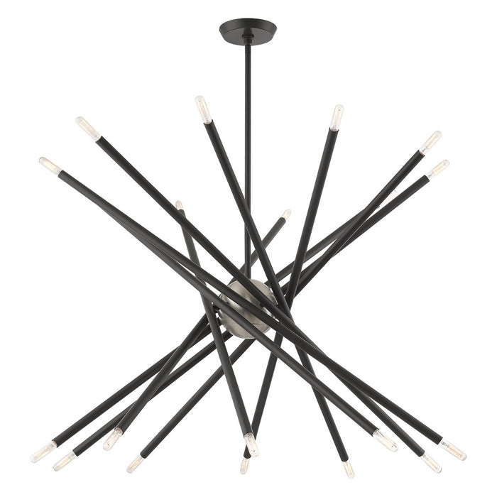 Livex Lighting 46779-76 20 Light Chandelier, Scandinavian Gray w/ Brushed Nickels