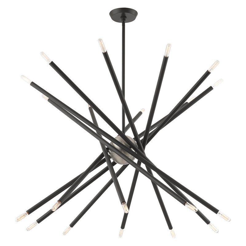 Livex Lighting 46779-76 20 Light Chandelier, Scandinavian Gray w/ Brushed Nickels