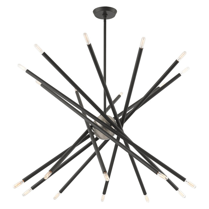 Livex Lighting 46779-76 20 Light Chandelier, Scandinavian Gray w/ Brushed Nickels