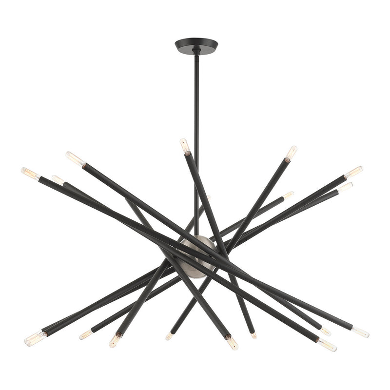 Livex Lighting 46779-76 20 Light Chandelier, Scandinavian Gray w/ Brushed Nickels