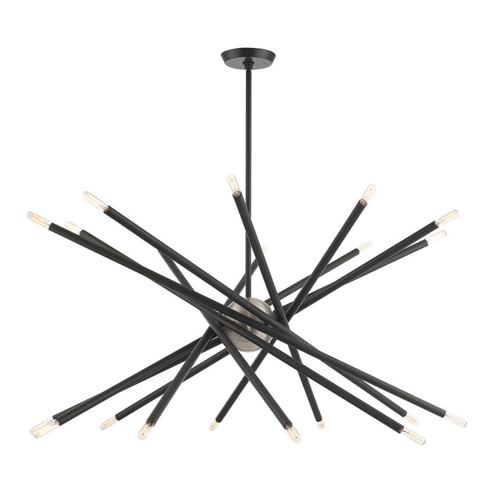 Livex Lighting 46779-76 20 Light Chandelier, Scandinavian Gray w/ Brushed Nickels
