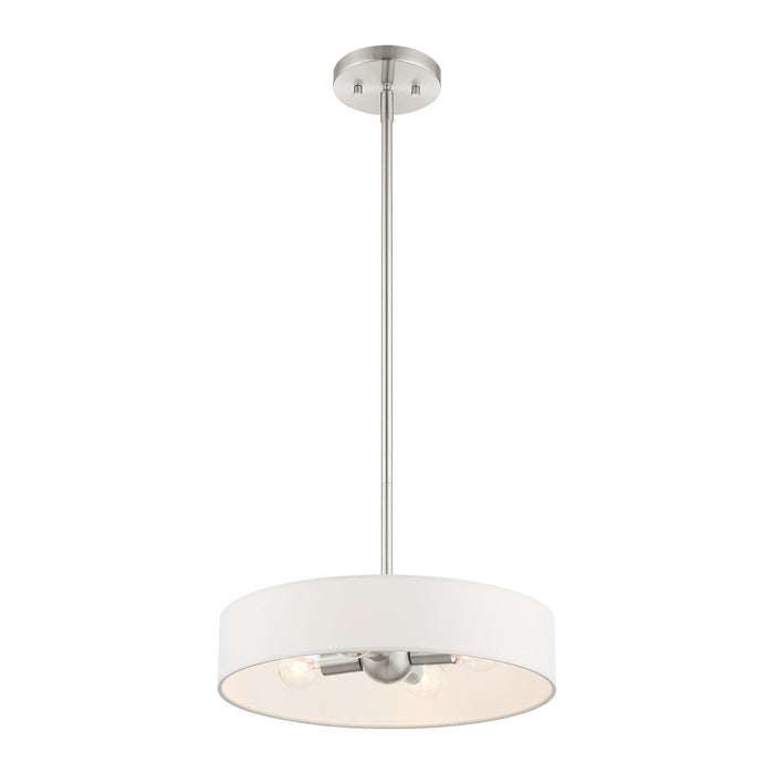 Livex Lighting 46923-91 Four Light Pendant, Brushed Nickel