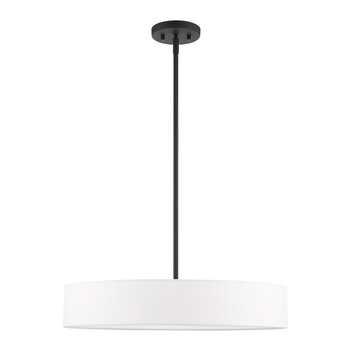 Livex Lighting 46924-04 Four Light Pendant, Black w/ Brushed Nickels