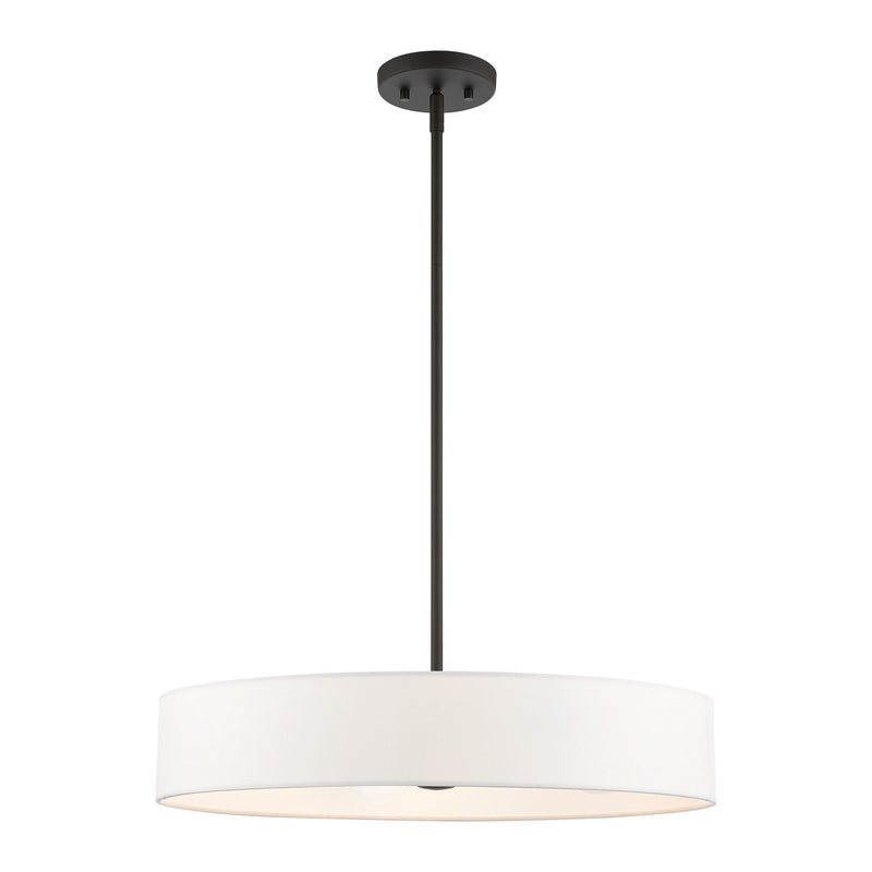 Livex Lighting 46924-04 Four Light Pendant, Black w/ Brushed Nickels
