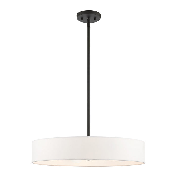 Livex Lighting 46924-04 Four Light Pendant, Black w/ Brushed Nickels