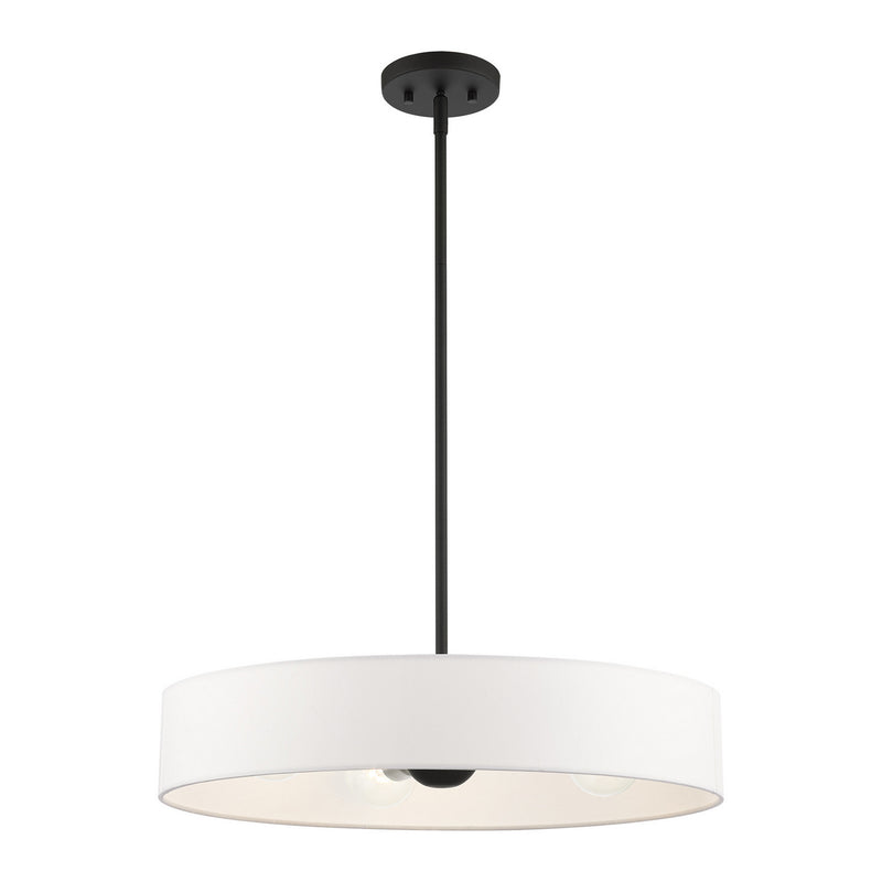 Livex Lighting 46924-04 Four Light Pendant, Black w/ Brushed Nickels