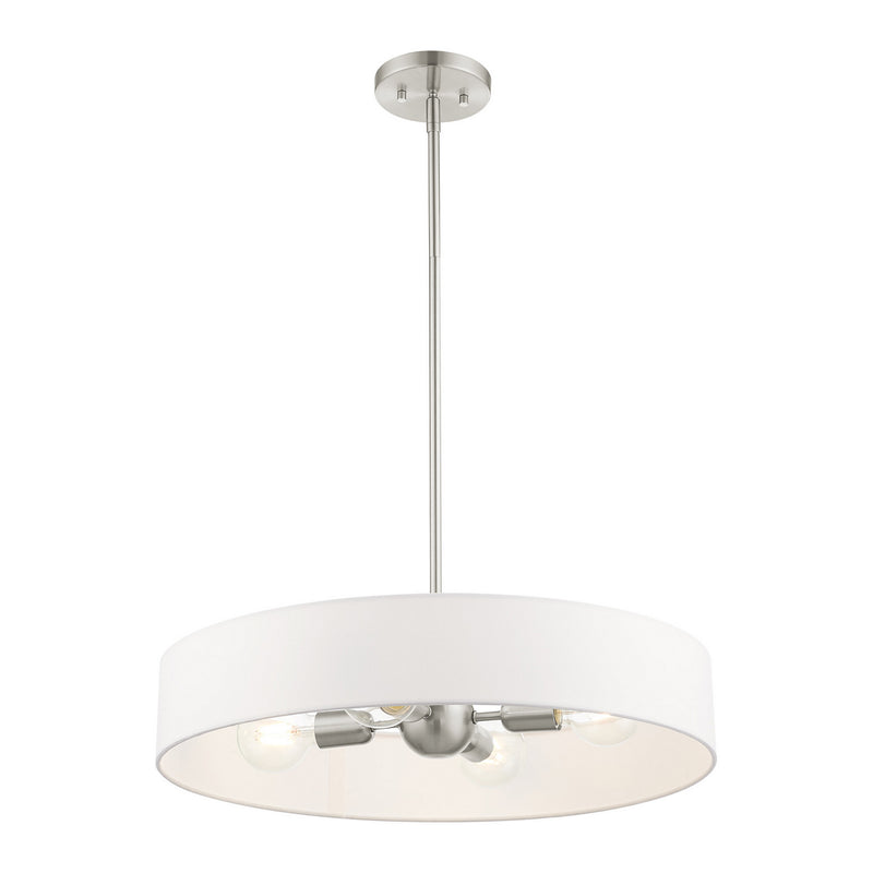 Livex Lighting 46924-91 Four Light Pendant, Brushed Nickel