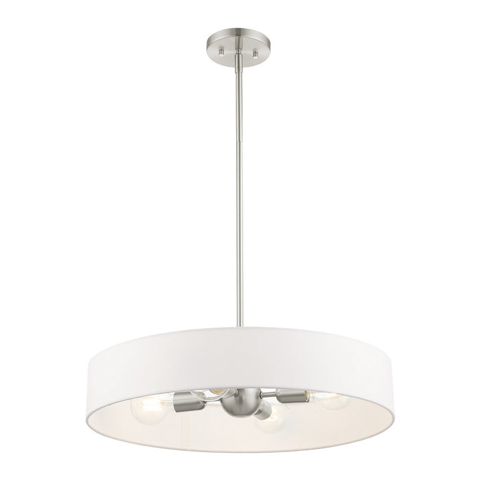 Livex Lighting 46924-91 Four Light Pendant, Brushed Nickel