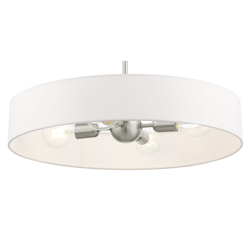 Livex Lighting 46924-91 Four Light Pendant, Brushed Nickel