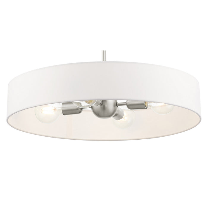 Livex Lighting 46924-91 Four Light Pendant, Brushed Nickel