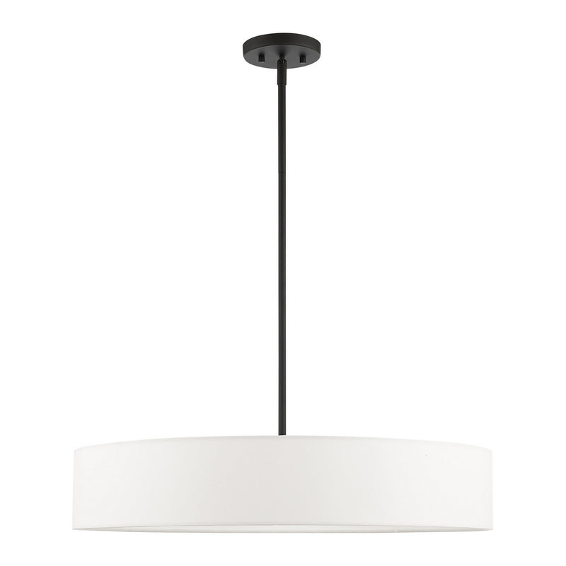Livex Lighting 46925-04 Five Light Pendant, Black w/ Brushed Nickels