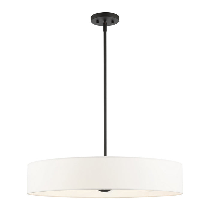 Livex Lighting 46925-04 Five Light Pendant, Black w/ Brushed Nickels