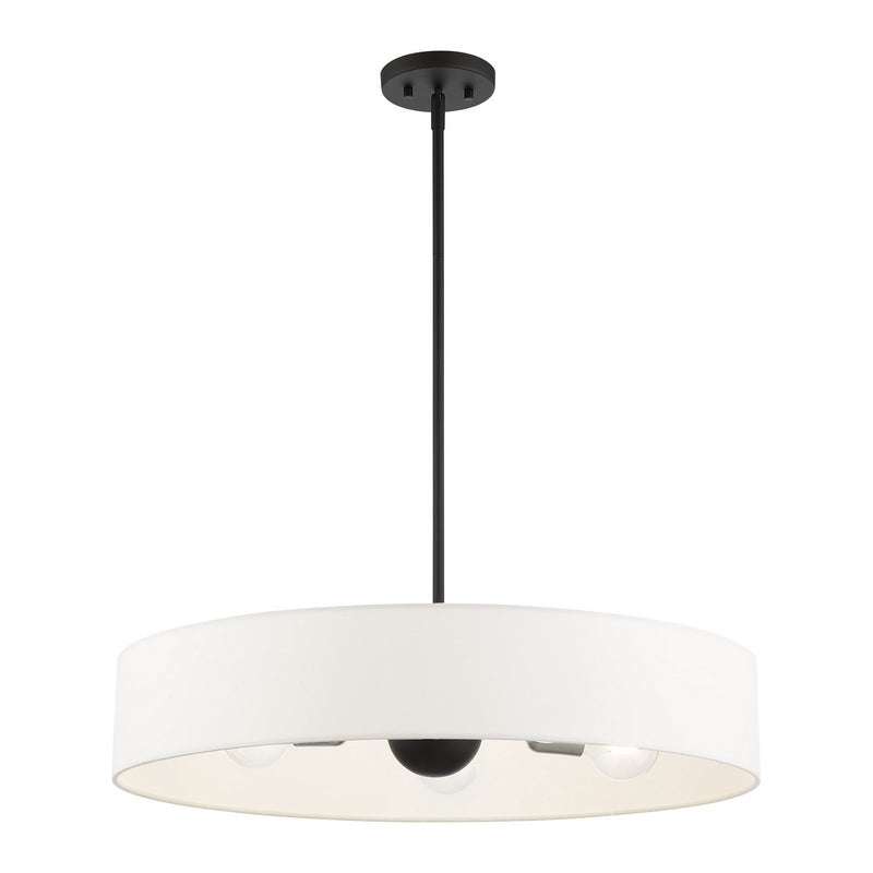 Livex Lighting 46925-04 Five Light Pendant, Black w/ Brushed Nickels