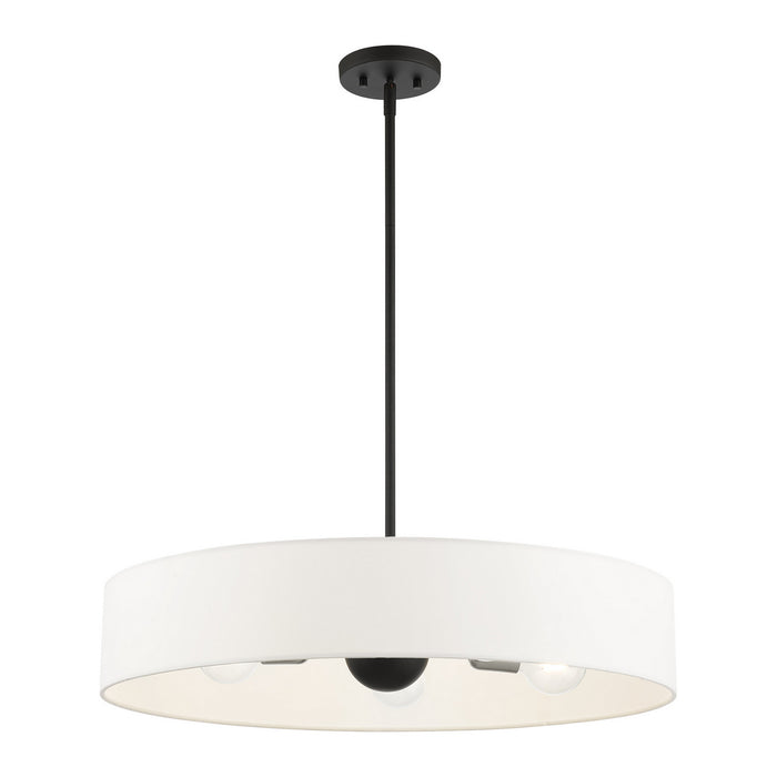 Livex Lighting 46925-04 Five Light Pendant, Black w/ Brushed Nickels
