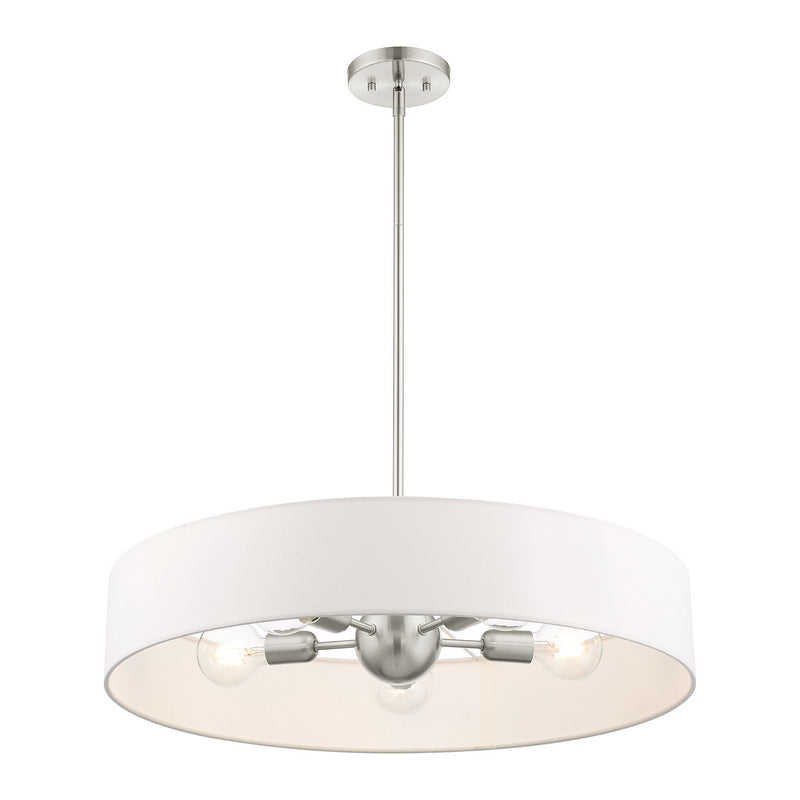 Livex Lighting 46925-91 Five Light Pendant, Brushed Nickel