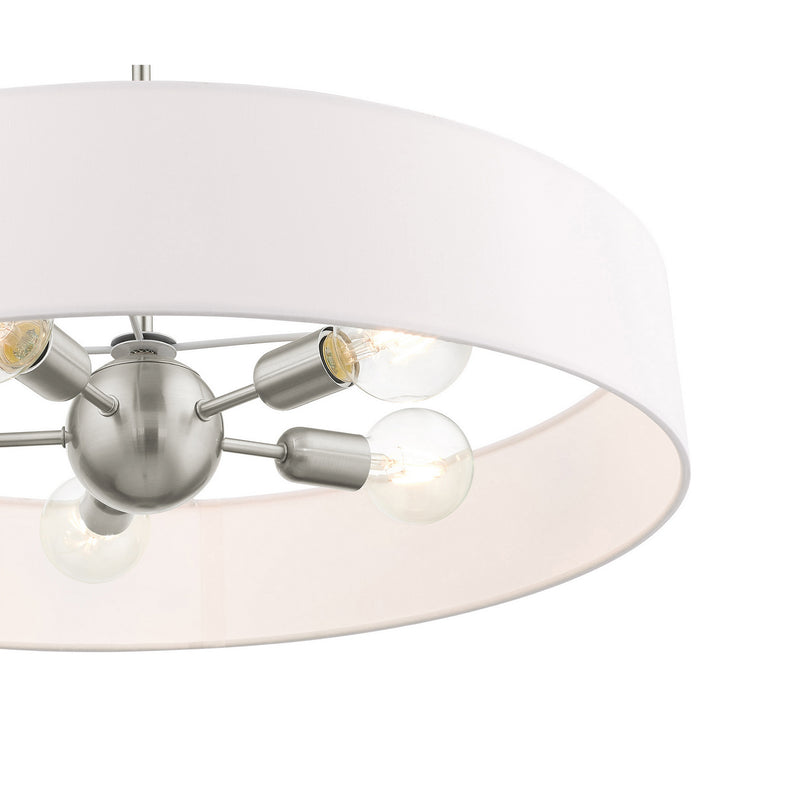 Livex Lighting 46925-91 Five Light Pendant, Brushed Nickel