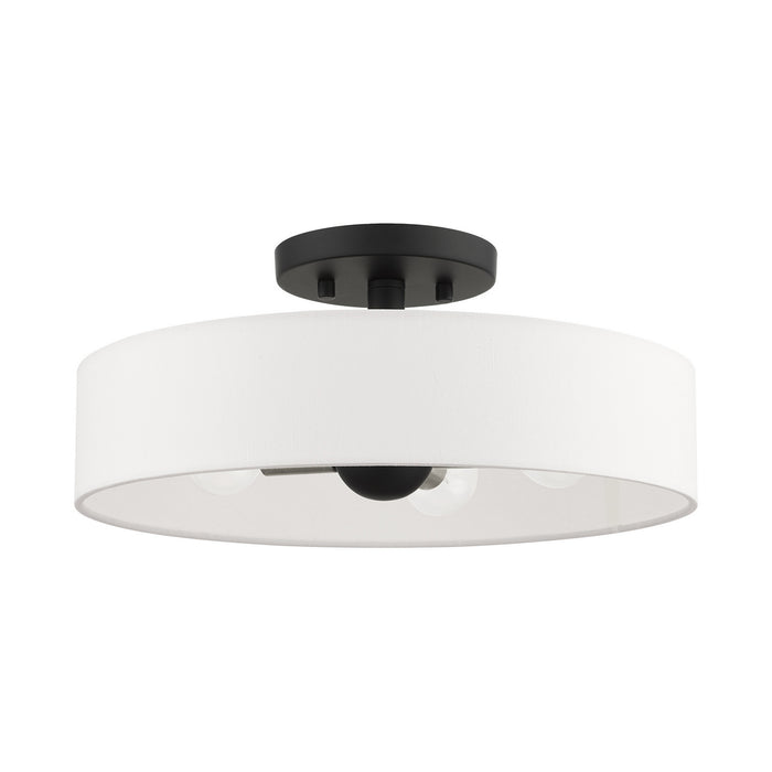 Livex Lighting 46927-04 Four Light Semi Flush Mount, Black w/ Brushed Nickels