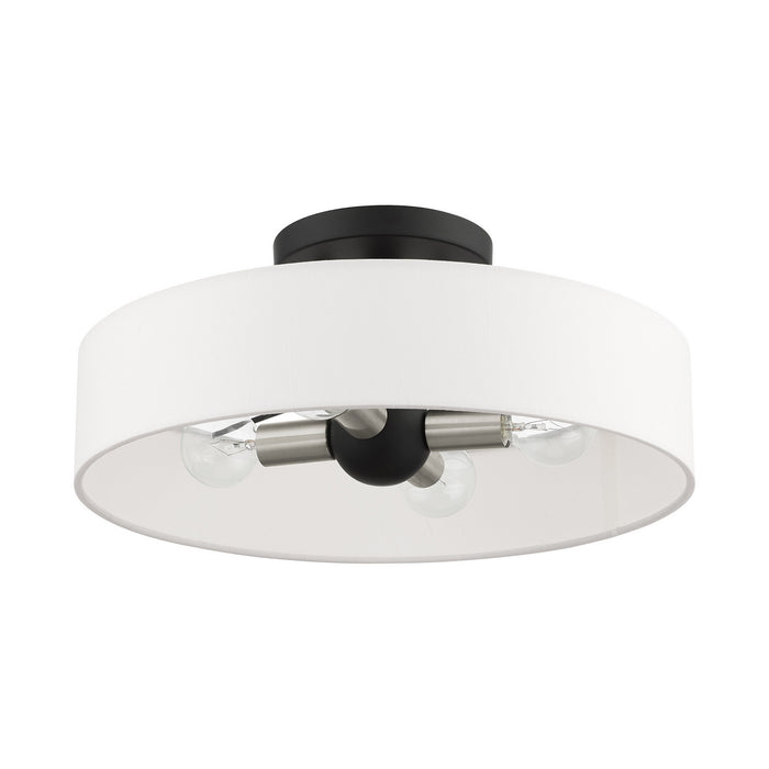 Livex Lighting 46927-04 Four Light Semi Flush Mount, Black w/ Brushed Nickels