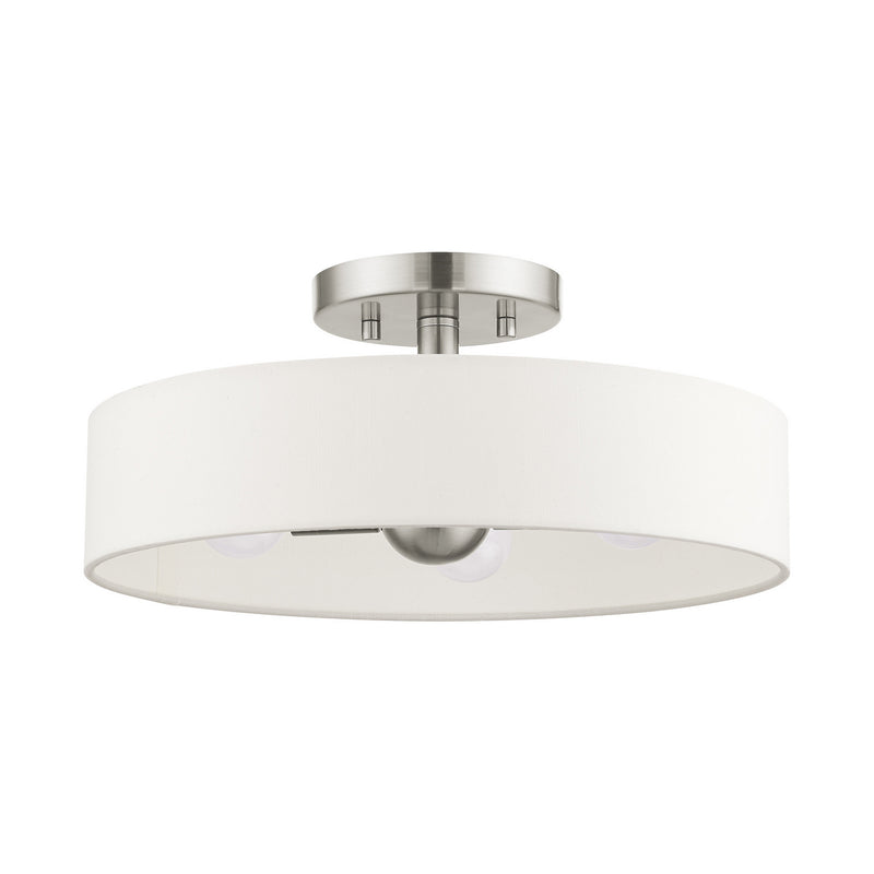 Livex Lighting 46927-91 Four Light Semi Flush Mount, Brushed Nickel