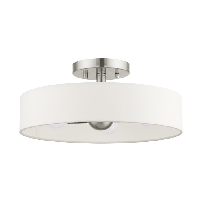 Livex Lighting 46927-91 Four Light Semi Flush Mount, Brushed Nickel